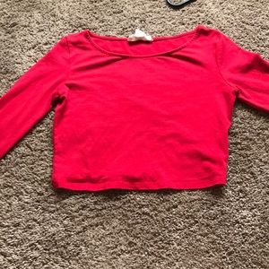 Cropped red long sleeve